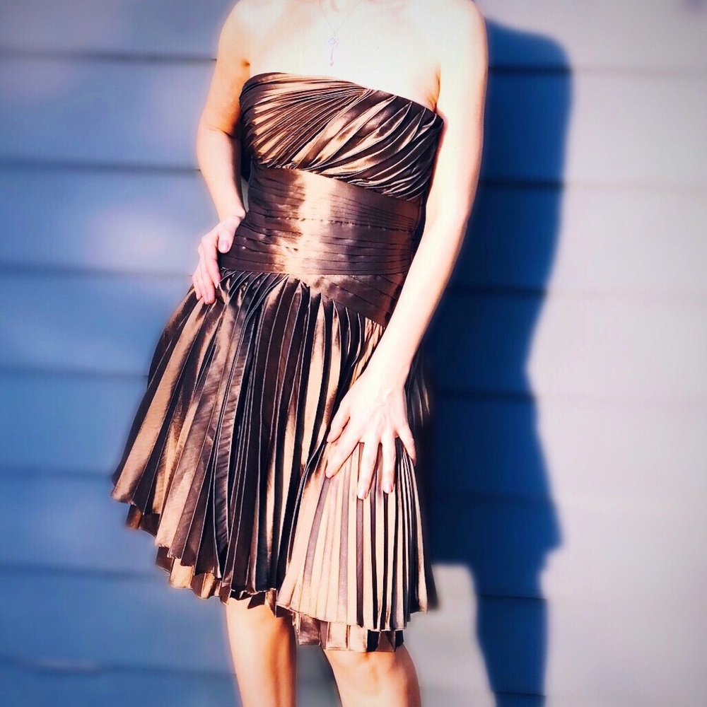 NWT-Halston Heritage Gold/Copper Party dress, S